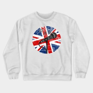 Singer Vocalist UK Flag Singing Teacher British Musician Crewneck Sweatshirt